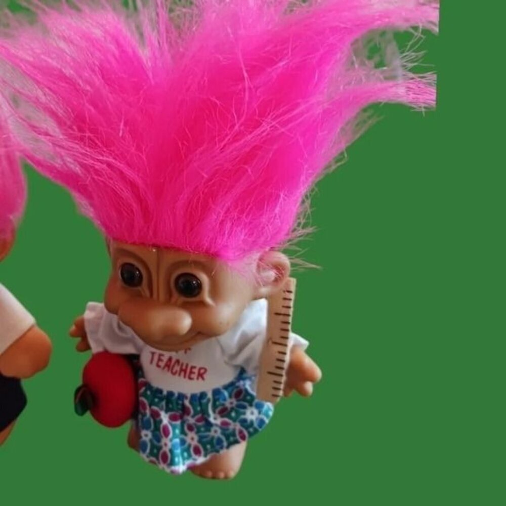Russ vtg lot of 4 troll dolls vinyl - Picture 3 of 13